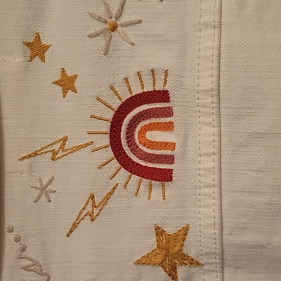 Johnny Was white jean jacket, long sleeve - Picture 7 of 11